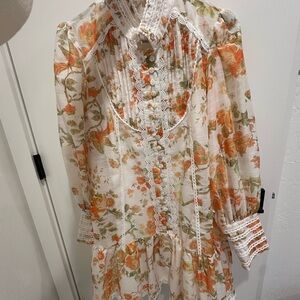 Floral Lace Trim Dress Size Small